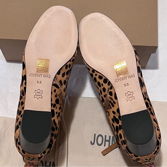 Johnny Was Leopard Ankle Booties Size 9.5 - Picture 9 of 12